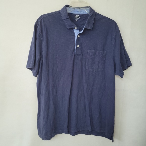IZOD Saltwater Polo Shirt Men's Short Sleeve Casual Pocket Blue XXL Relaxed - Picture 1 of 10